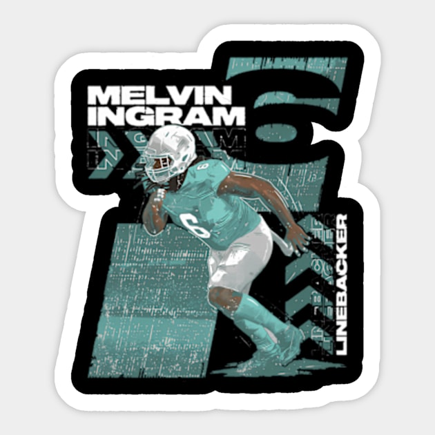 Melvin Ingram Miami Squared Sticker by caravalo